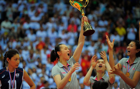 中国女排亚锦赛力克韩国 重登亚洲之巅